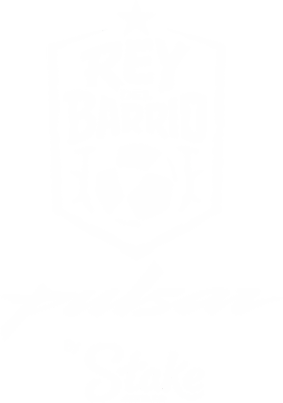 Escudo de Rey del Barrio, con Pulsar y Stake debajo